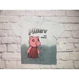 Boys'  Short Sleeve Graphic T-Shirt White/Gray Size  XS PIGGY Has Awoken